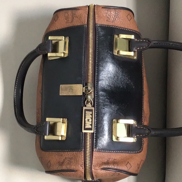 EUC. MCM Vintage Visetos Munchen Boston Bag #B4720 Brown and Black - Picture 2 of 15